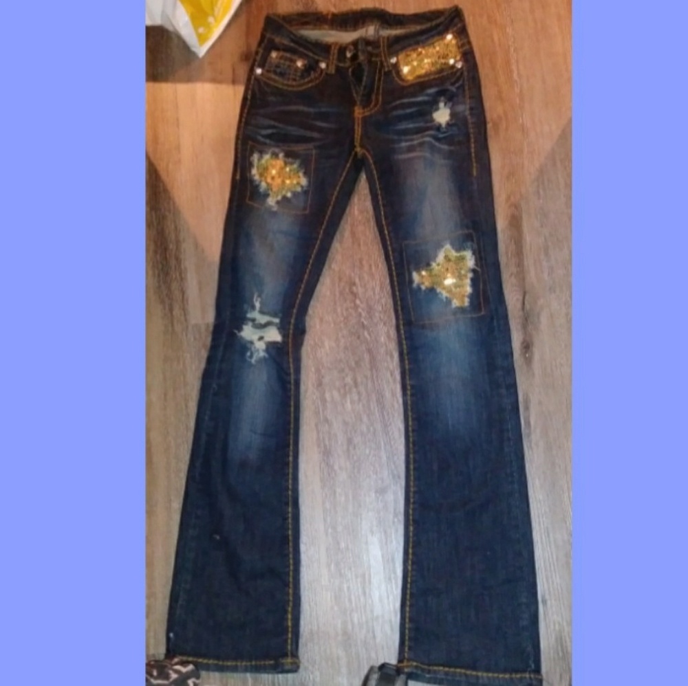Machine nouvelle mode jeans ripped  medium wash